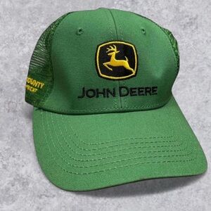 John Deere Green Mesh Trucker Hat Snapback - Tri County Equipment